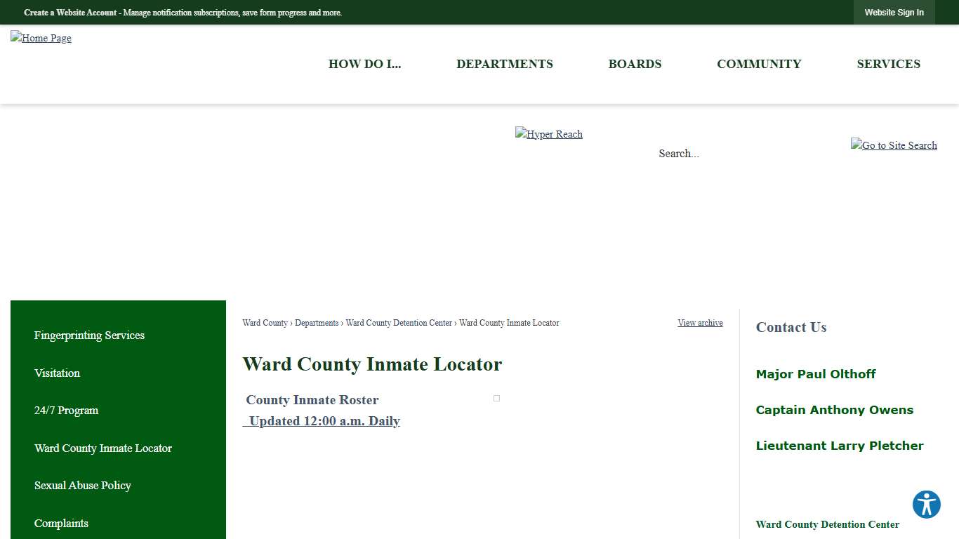 Ward County Inmate Locator | Ward County, ND - Official Website