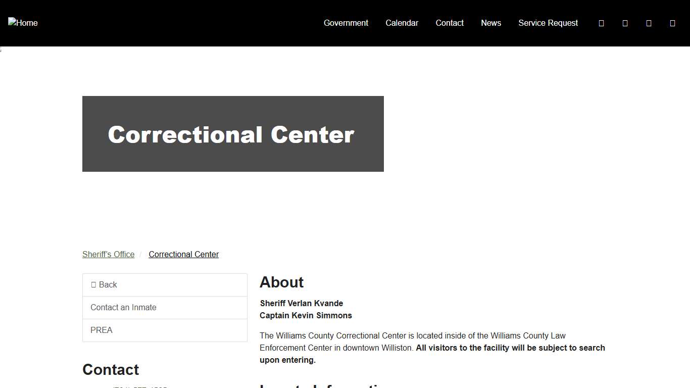 Correctional Center - Williams County, ND